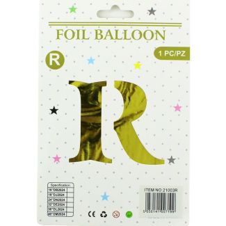 16" Letter "R" Air filled Foil Balloon - Gold
