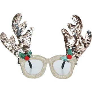 Golden Reindeer Christmas Glasses