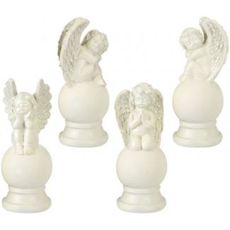 Graveside Cherub on Ball Ornament – Assorted