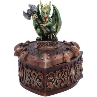 Green Dragon Trinket Box on Decorative Shield – 10.5cm