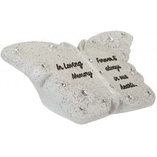 Graveside Heart Memorial with Butterfly Design – In Loving Memory (14cm)