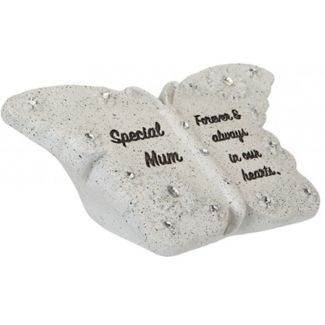 Graveside Heart Memorial with Butterfly Design – Special Mum (14cm)