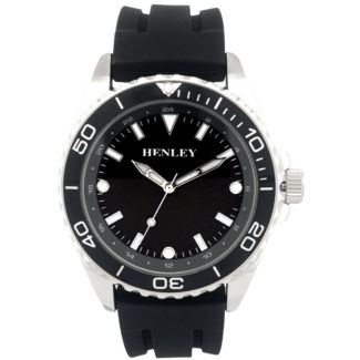 Henley Men's Silicone Sports Watch - Black