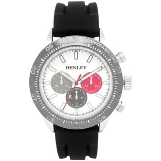 Henley Men's Silicone Sports Watch - Black/White