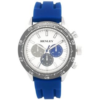 Henley Men's Silicone Sports Watch - Blue/White
