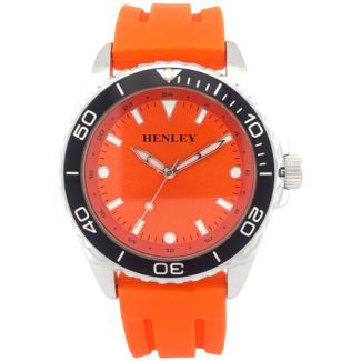 Henley Men's Silicone Sports Watch - Orange 