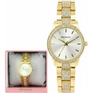 Henley Metal Diamante Bracelet Ladies Watch - Silver/Gold