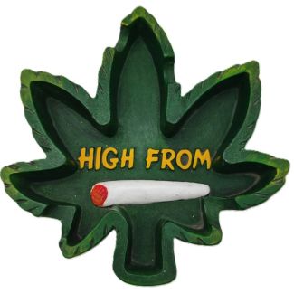 Wholesale Wise Skies "High From" Leaf Ashtray - Green
