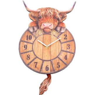 Highland Tickin' Cow Pendulum Clock