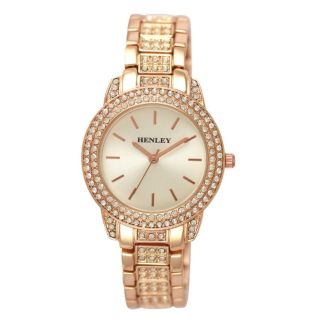 Wholesale Ladies Henley Bling Diamante Bracelet Watch - Rose Gold