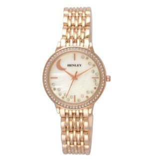 Wholesale Ladies Henley Crescent Moon Bracelet Watch - Rose Gold Tone