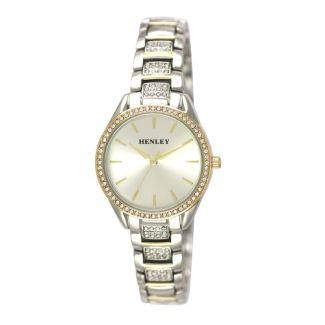 Wholesale Ladies Henley Two Tone Sports Dress Bracelet Watch - Silver/Gold