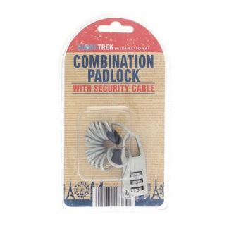Wholesale Combination Padlock with Security Cable - Grey