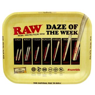 RAW Daze Of The Week Metal Rolling Tray - 34 x 27cm
