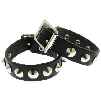 1 Row Conical Genuine Leather Wristband