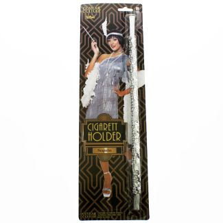 1920's Silver Sequin Cigarette Holder - Fancy Dress