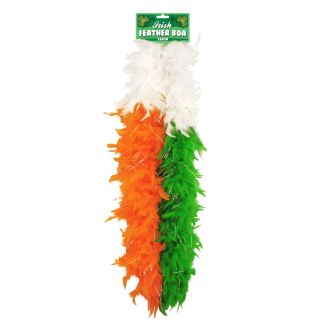 Irish Tricolour Feather Boas With Tinsel 