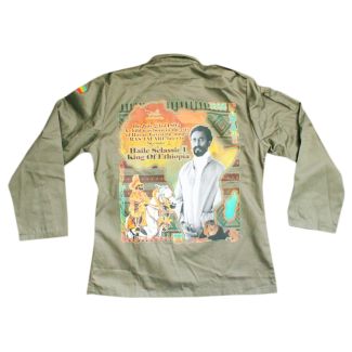King Of Ethiopia Buttoned Shirt Jacket - Khaki Green (Assorted Sizes)
