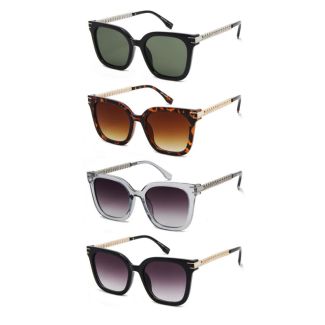 Ladies Chain Design Cat Eye Sunglasses - Assorted