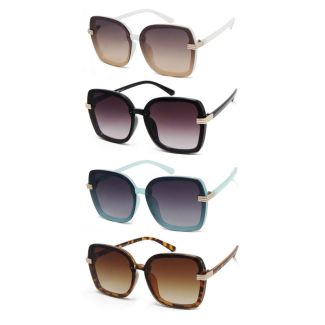 Ladies Gold Hinge Square Sunglasses - Assorted