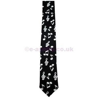 Black Tie with White Music Notes
