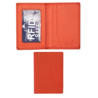 Leather Bus Pass Credit Card Holder RFID Blocking
