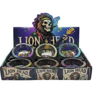 Lion Head Glass Ashtray - Assorted (8.5x3.5cm)