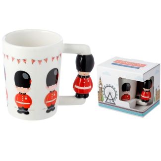 London Guardsman Figure Shaped Handle Ceramic Mug
