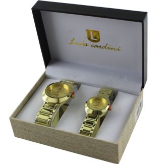 Luis Cardini His & Her Watch Gift Set - Gold (2538)