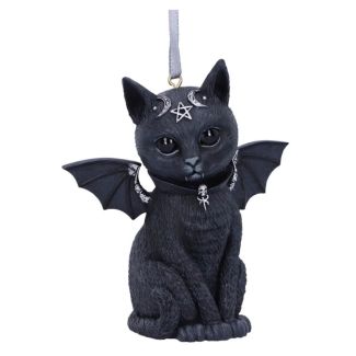 Malpuss Black Bat Cat Hanging Figurine 9.2cm