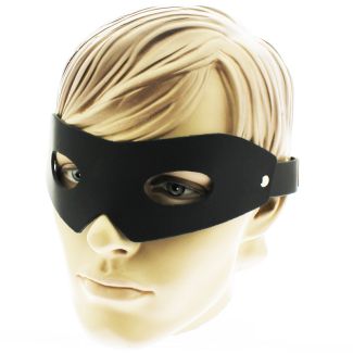 Black Plain Genuine Leather Mask