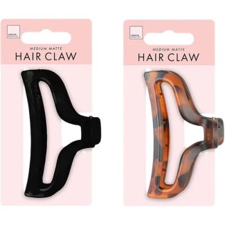 Black & Tortoise Matte Hollow Hair Clamps – Assorted - 10cm
