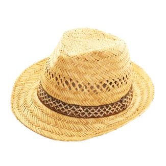 Men's Straw Fedora Straw Hat With Band 