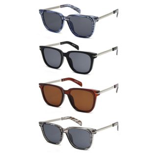 Ladies Stripe Design Wayfarer Sunglasses - Assorted