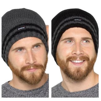 Mens Thinsulate Hat with Stripes - Assorted Colours