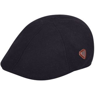 Men's 6 Pannel Plain Flat Hat - Black (Medium)