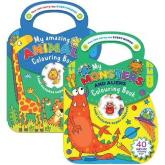 Animals and Monsters Colouring & Sticker Activity Book - Assorted