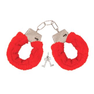 Metal Handcuffs With Keys - Red