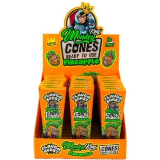 Monkey King - King Size Flavor Burst Cones - Pineapple (24 X 3 Cones)