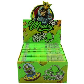 Monkey King King Size Unbleached Rolling Papers + Filter Tips : Alien Burst 