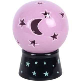 Crystal Ball Tealight Candle and Incense Cone Holder - 14cm