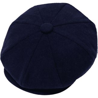 Navy Plain Baker Style Flat Cap – Medium