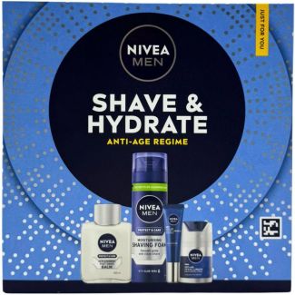 Nivea Men Shave & Hydrate 4pcs Gift Set - Anti Age Regime 