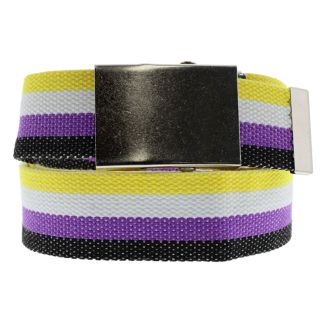 Non Binary Canvas Webbing Belt With Sliding Buckle 