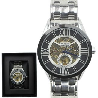 NY London Men's Metal Bracelet Watch - Silver/Black/Gold