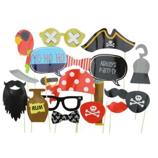 Party Photo Booth Props - Pirate Theme (20 Pieces)