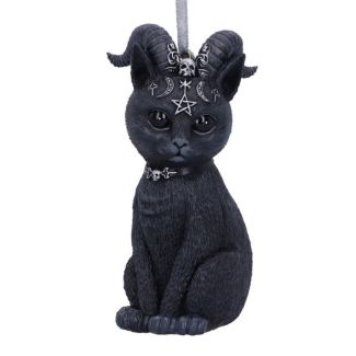 Pawzuph Black Horned Cat Hanging Figurine 10cm