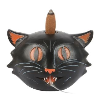 Black Cat Backflow Incense Burner - 19cm 