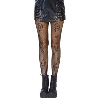 Pentagram Design Fishnet Tights - One Size