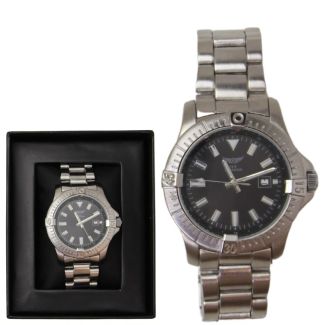 Wholesale Men's NY London Twistable Analogue Metal Bracelet Watch - Silver / Black